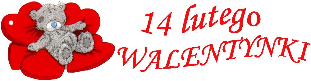 Me to you z napisem 14 lutego walentynki